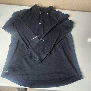 Nike Black Long Sleeve Dri-FIT With Zip Detail comfortable fit for all day wear